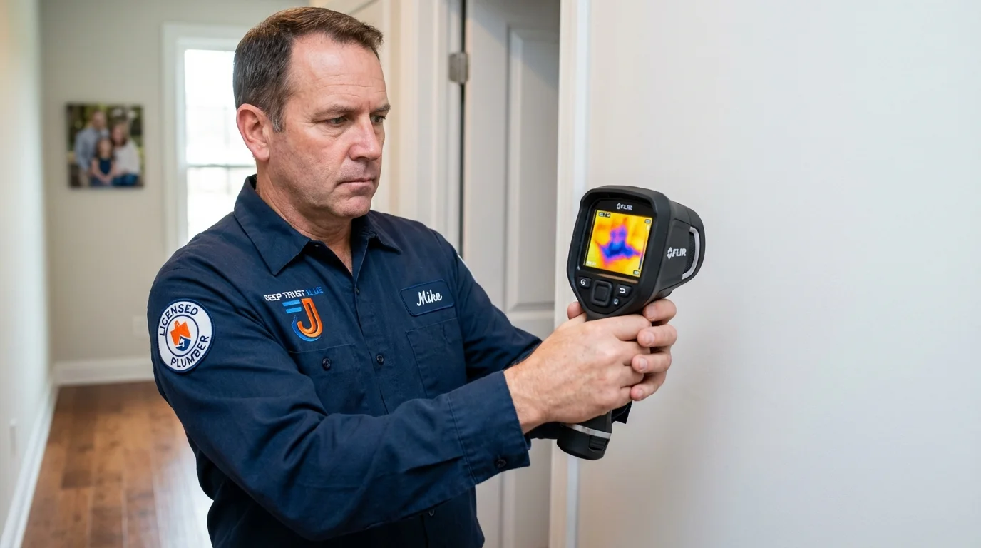 Thermal imaging leak detection by Johns Plumbing LLC in East Bernard